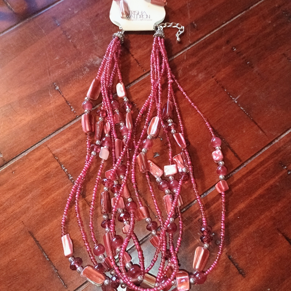 Chico's Elegant Burgundy Multi-Strand Necklace